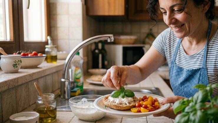 Completate ogni frisella posizionando due o tre filetti di acciughe sott’olio ben sgocciolati sopra la stracciatella. Rifinite il piatto unico con una grattugiata leggera di scorza di limone fresco in superficie, qualche foglia di basilico spezzettata a mano ed un ultimissimo giro di olio a crudo. Servite immediatamente e gustate!