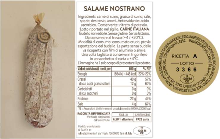 salame nostrano richiamato