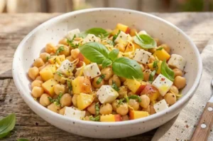 insalata-estiva-ceci-pesche-formaggio insalata estiva ceci