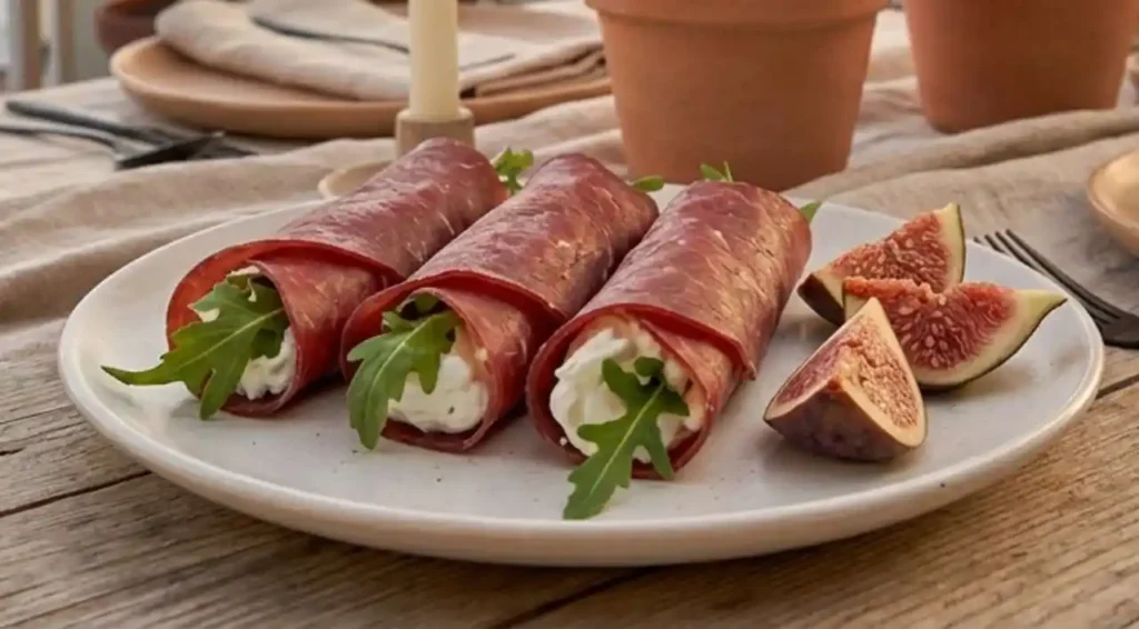 involtini-bresaola-formaggio-fichi involtini con bresaola formaggio e fichi