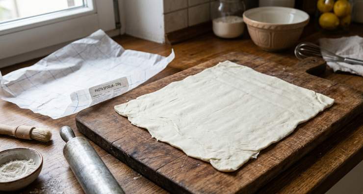 Per iniziare, stendete le basi di pasta sfoglia su una teglia rivestita di carta forno. Bucherellate accuratamente le superfici con i rebbi di una forchetta per evitare che si gonfino eccessivamente durante la cottura. Spolverizzate la superficie con abbondante zucchero a velo e infornate in forno preriscaldato a 200°C per circa 10-12 minuti, fino a quando risulteranno ben dorate e caramellate. Sfornate e lasciate raffreddare completamente.