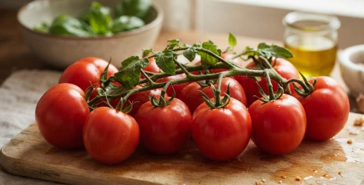 Lavate accuratamente i pomodori, asciugateli e tagliate la calotta superiore. Tenetele da parte per la decorazione finale. Scavate con attenzione l’interno dei pomodori utilizzando un cucchiaio, eliminando gran parte dei semi e dell’acqua di vegetazione. Salate leggermente l’interno dei pomodori e capovolgeteli su un tagliere per far perdere l’acqua residua per circa 15 minuti.
