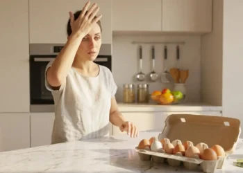 quanto-tempo-uova-fuori-dal-frigo-caldo Confezione di uova sul bancone della cucina dimenticate al caldo in estate
