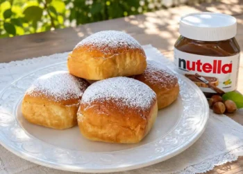 brioche di giovanni di temptation island soffici ed appena sfornate su un vassoio bianco di ceramica