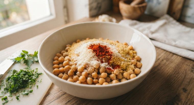 Proseguite unendo ancora la paprica dolce ed a seguire anche il parmigiano grattugiato. Lavate ed asciugate il prezzemolo, quindi tritatelo ed unitelo al resto degli ingredienti.