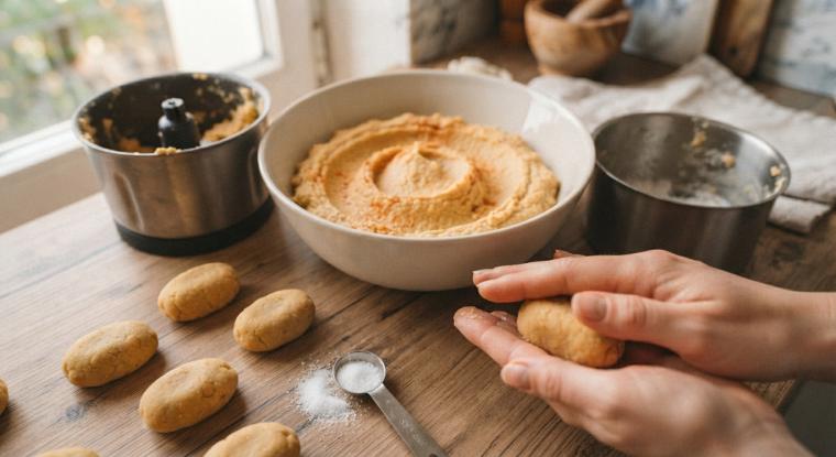 Unite l’uovo intero e, dopo aver fatto ciò, passate tutto al mixer, in modo che i ceci diventando purea si amalgamino bene con tutti gli altri componenti della ricetta. Una volta realizzato l’impasto, salate leggermente e, aiutandovi con un cucchiaio, realizzate delle crocchette che andrete a modellare con le mani.